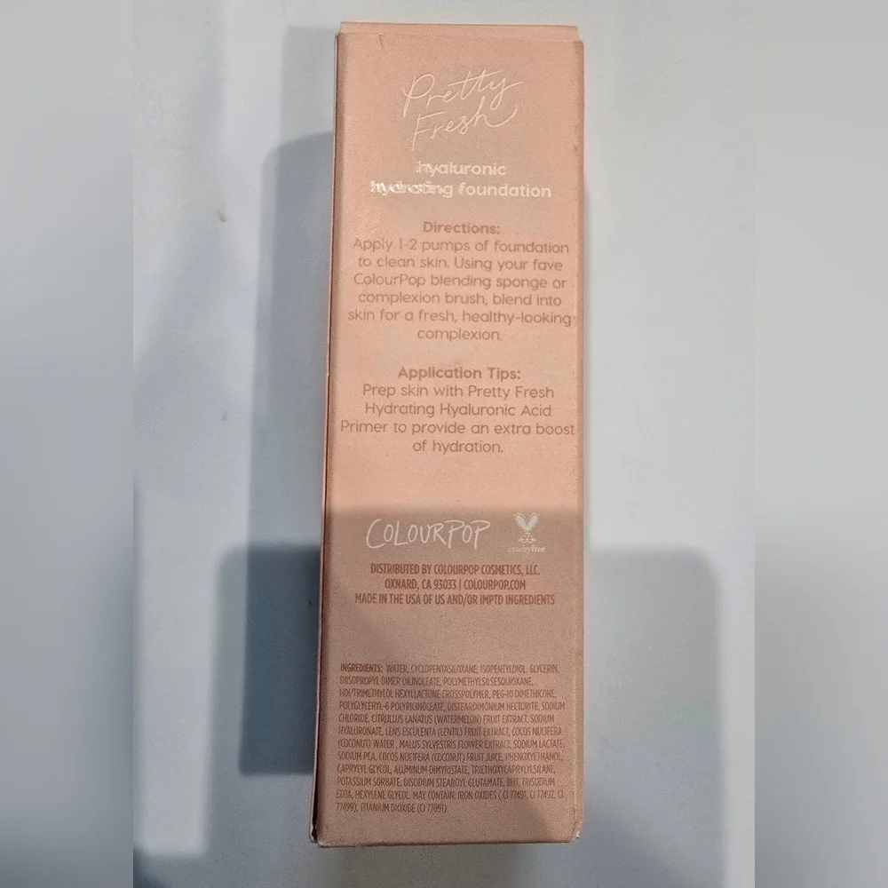 ColourPop Pretty Fresh Hyaluronic Hydrating Foundation Deep Dark 190W New